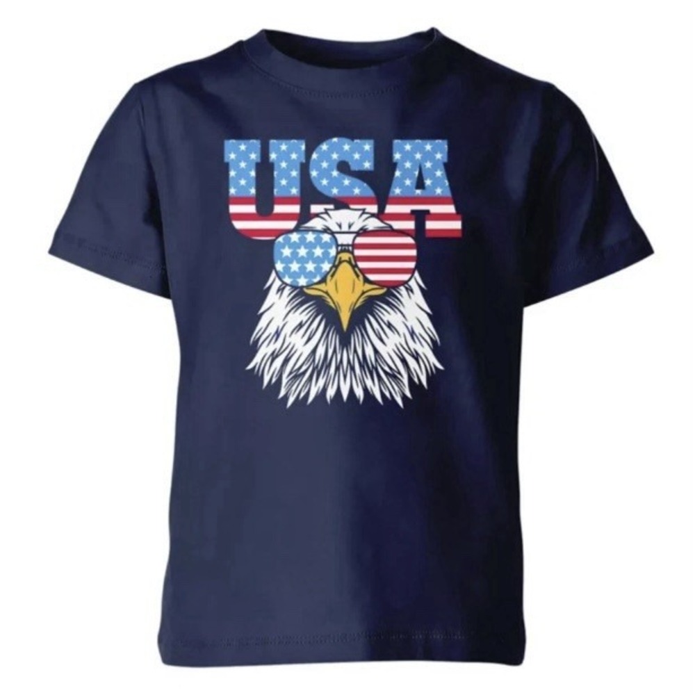 Home Of The Brave USA Eagle Unisex TShirt 4T New with Tags Navy Patriotic Cool